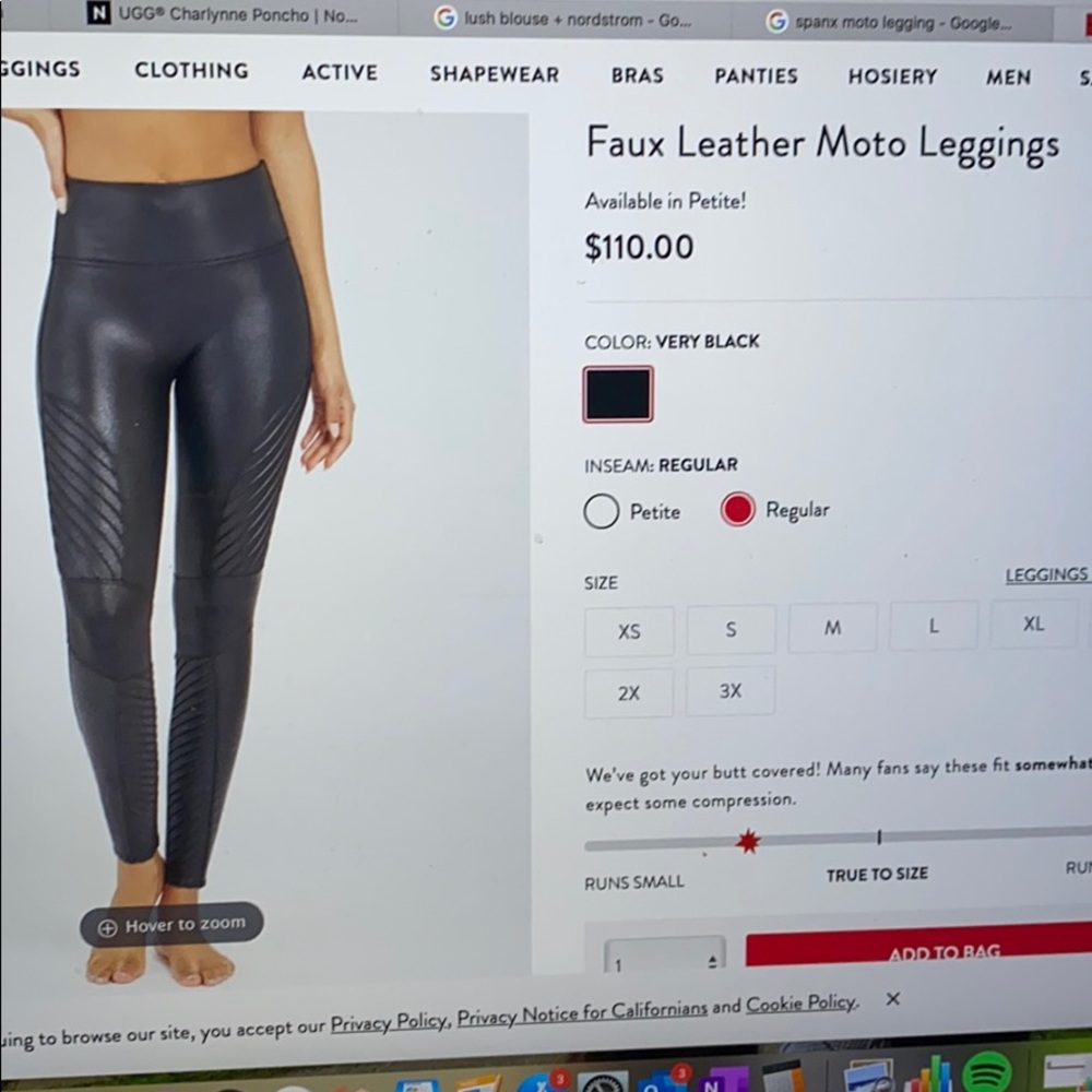SPANX moto legging faux leather black